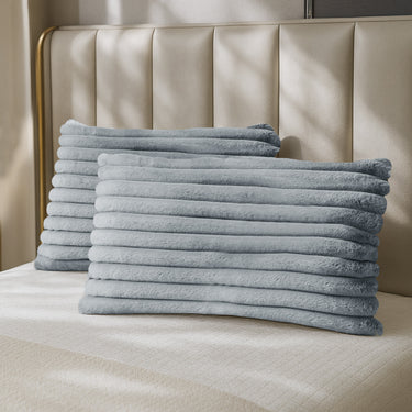 Jumbo Cord Faux Rabbit Pillowcase Pair