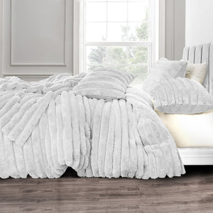 Velosso Jumbo Cord Faux Rabbit Fur Duvet Cover and Pillowcase Set