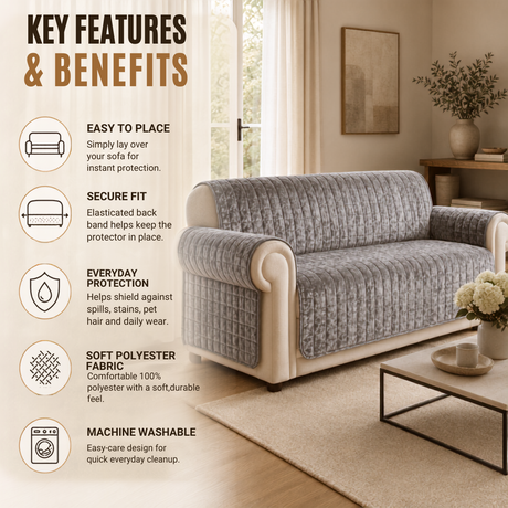 Home Republic Crushed Velvet Sofa Protector