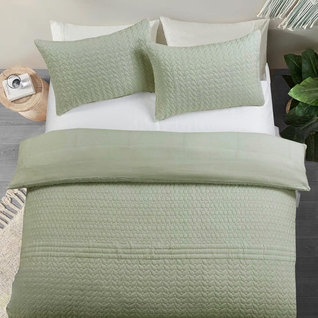 Velosso Kinsley Embossed Pattern Duvet Cover And Pillowcase Set