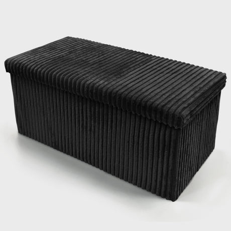 Home Republic Foldable Corduroy Storage Ottoman