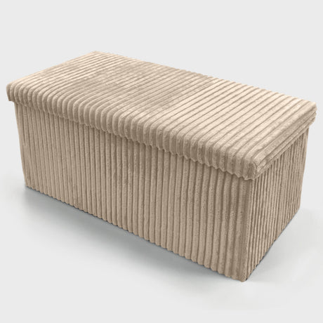 Home Republic Foldable Corduroy Storage Ottoman