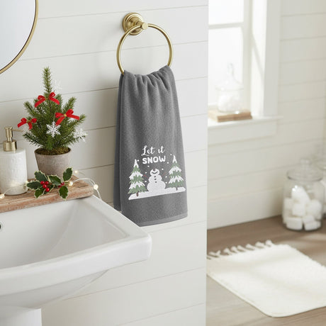 Velosso Let It Snow 2 Pack Christmas Cotton Hand Towels