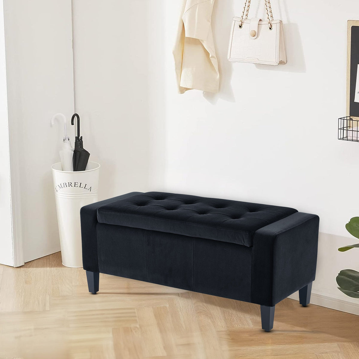 Home Republic Luna Velvet Storage Seat