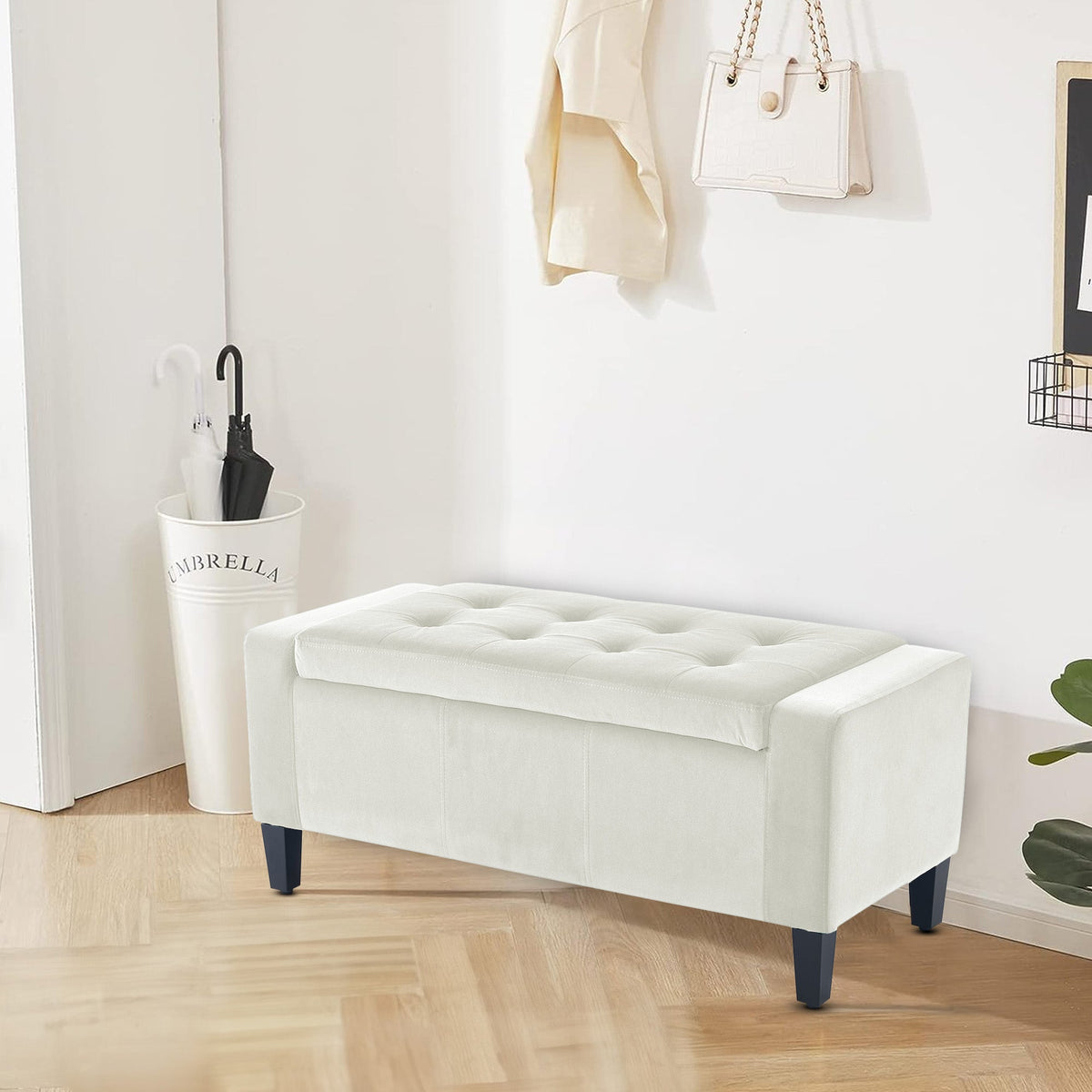 Home Republic Luna Velvet Storage Seat