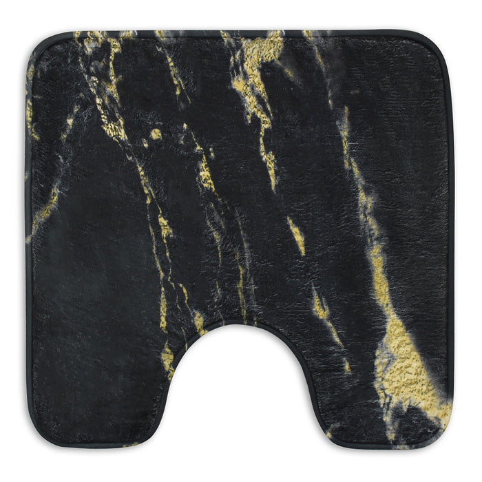 Memory Foam Marrble Black And Gold Pedestal Mat Anti-Slip