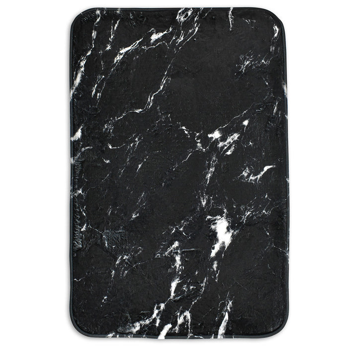 Memory Foam Marble Black Bath Mat Anti-Slip