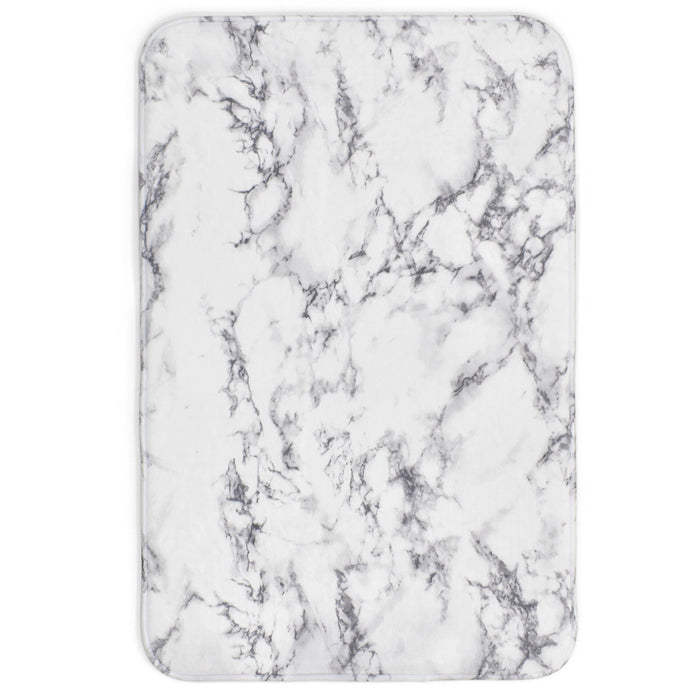 Memory Foam Marble White Bath Mat Anti-Slip