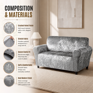 Home Republic Crushed Velvet Stretch Fitted Sofa Cover