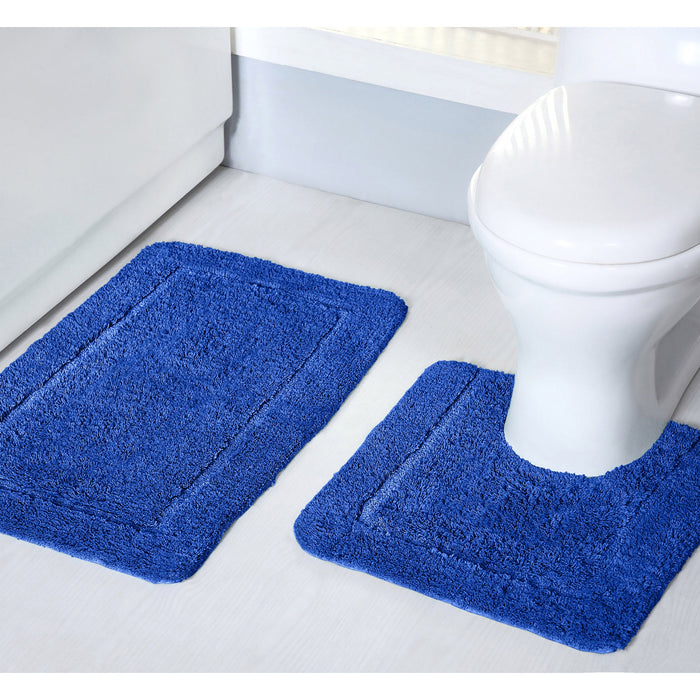 Mayfair Royal Blue Bath Mat Anti-Slip Microfibre