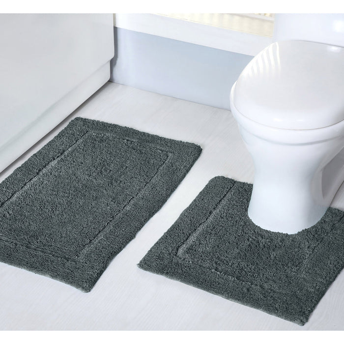 Mayfair Charcoal Pedestal Mat Anti-Slip Microfibre