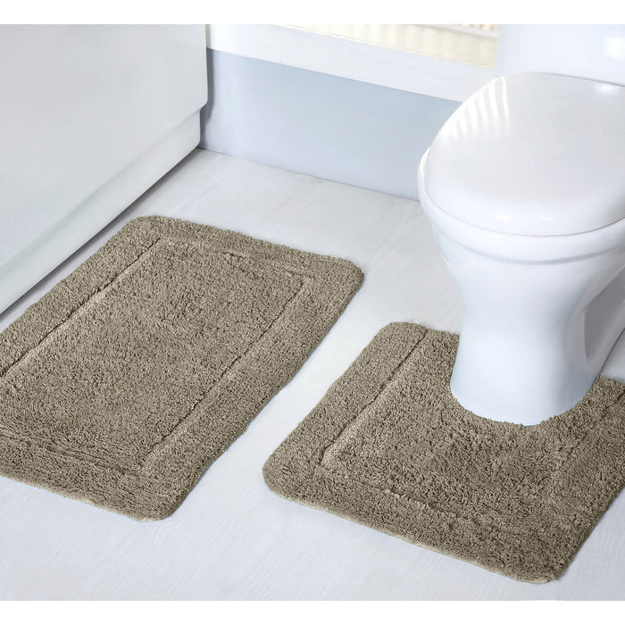 Mayfair Natural Pedestal Mat Anti-Slip Microfibre