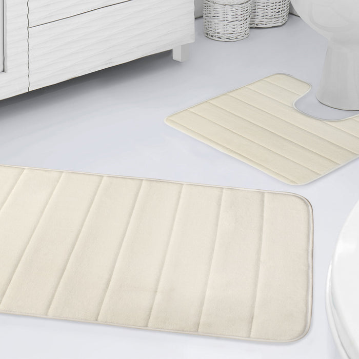 Memory Foam Cream Bath Mat Anti-Slip