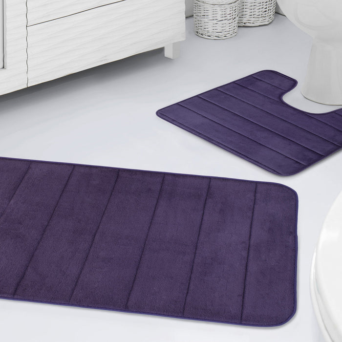 Memory Foam Plum Bath Mat Anti-Slip