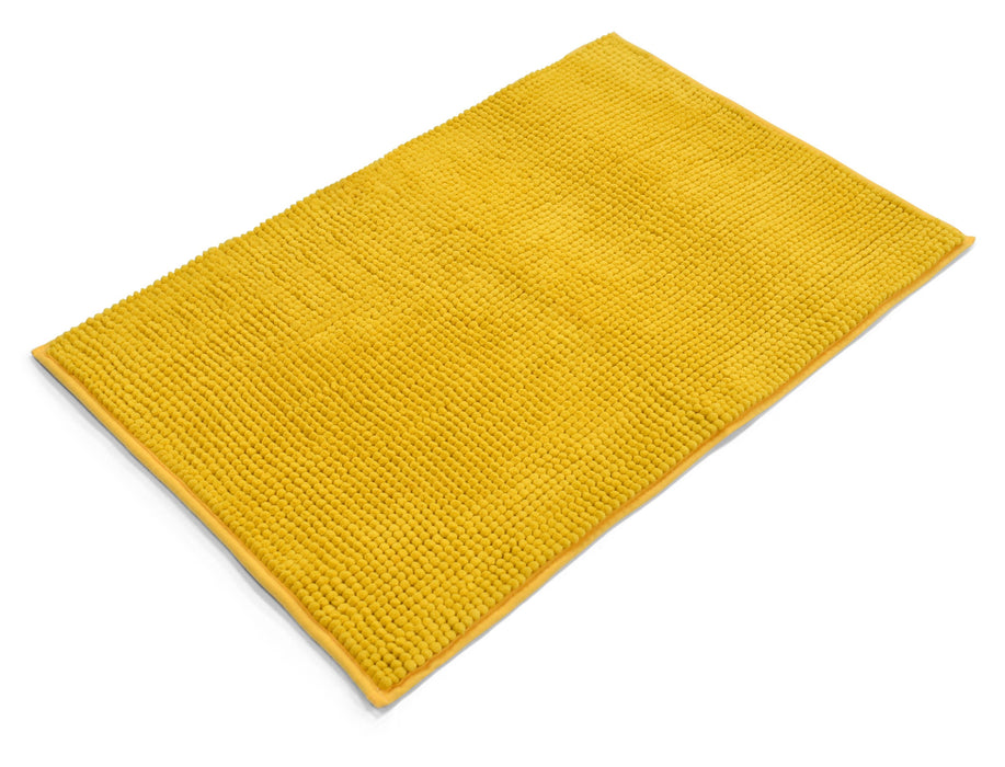 Luxury Non-Slip Soft Ochre Bath Mat Shaggy Noodle Super Absorbent Microfiber Bathroom Mat