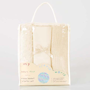 Moses Basket 2 Sheets and 1 Blanket 3pc Starter Set