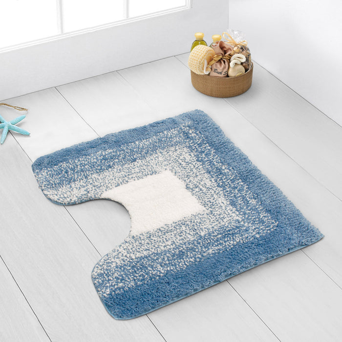 Nova Blue Pedestal Mat Deep Pile Anti-Slip Microfibre