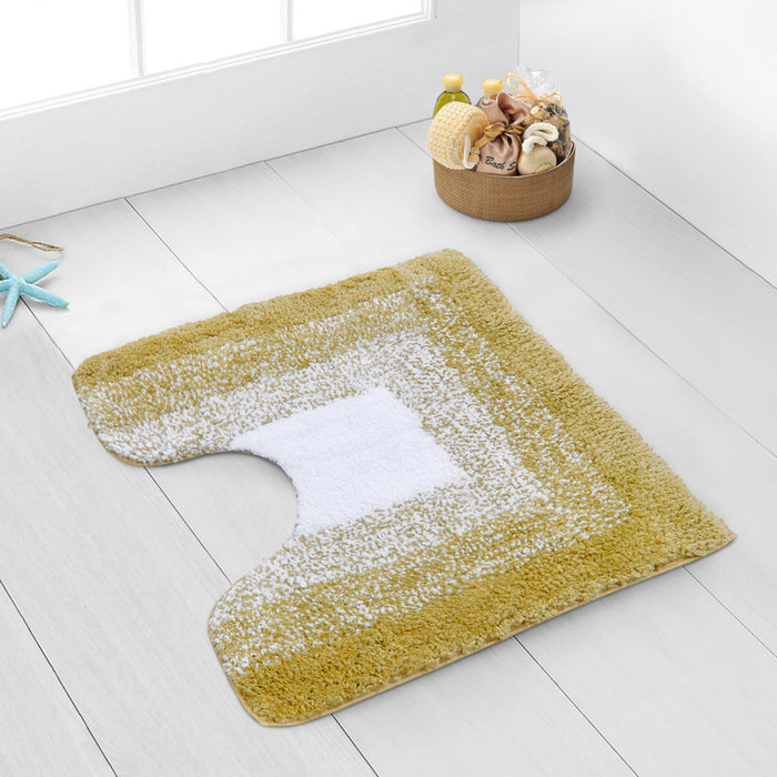 Luxury Super Soft Non-Slip Nova Ochre Pedestal Mat Highly Absorbent Microfiber Bathroom Mat