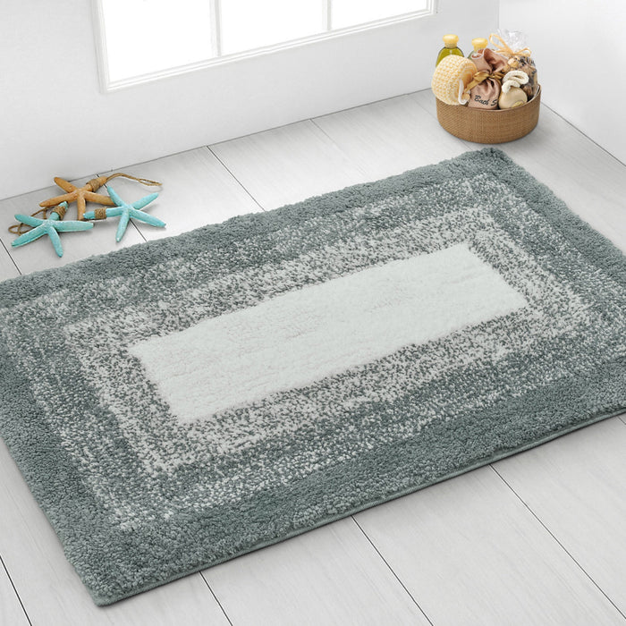 Nova Grey Bath Mat Deep Pile Anti-Slip Microfibre