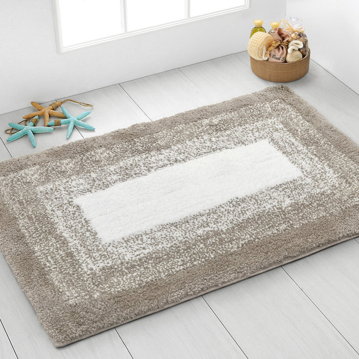 Nova Latte Bath Mat Deep Pile Anti-Slip Microfibre