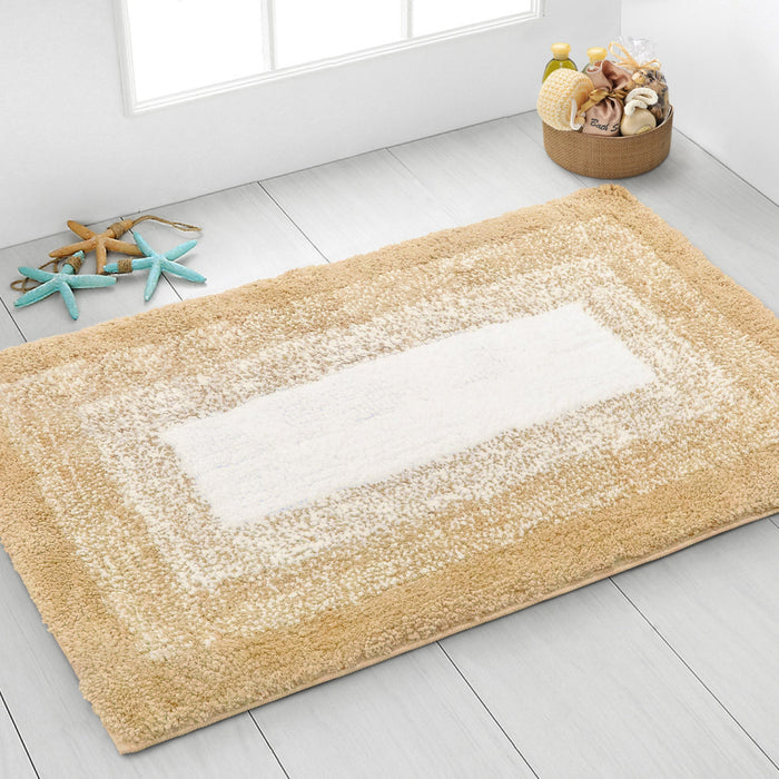 Nova Natural Bath Mat Deep Pile Anti-Slip Microfibre