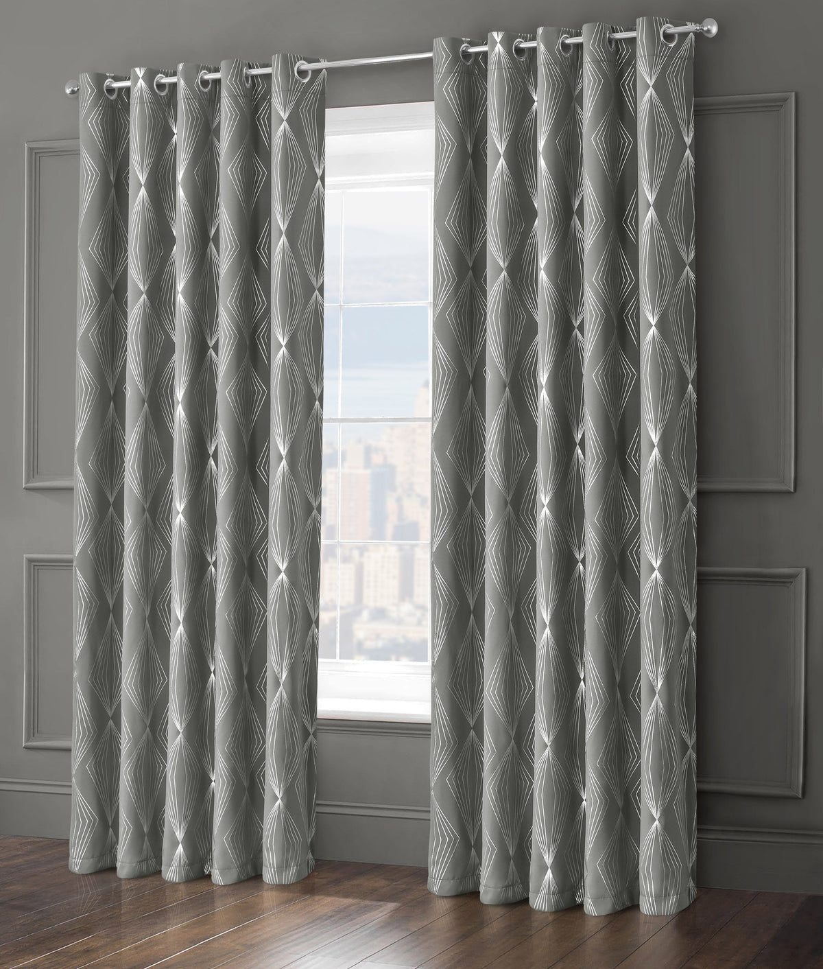 Velosso Onyx Blackout Ring Top Curtains