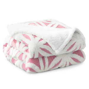 Velosso Floral Tufted Sherpa Reverse Blanket Throw