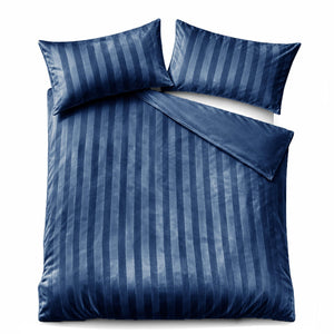 Velosso Oslo Luxury Velvet Stripe Duvet Cover And Pillowcase Set
