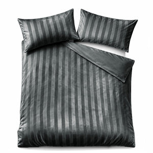 Velosso Oslo Luxury Velvet Stripe Duvet Cover And Pillowcase Set