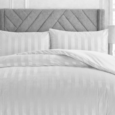 Velosso Oslo Luxury Velvet Stripe Duvet Cover And Pillowcase Set