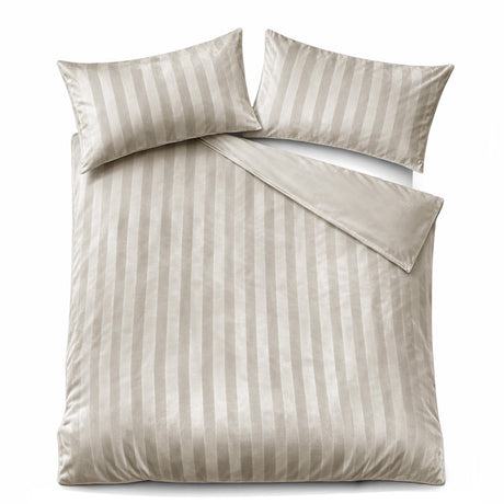 Velosso Oslo Luxury Velvet Stripe Duvet Cover And Pillowcase Set