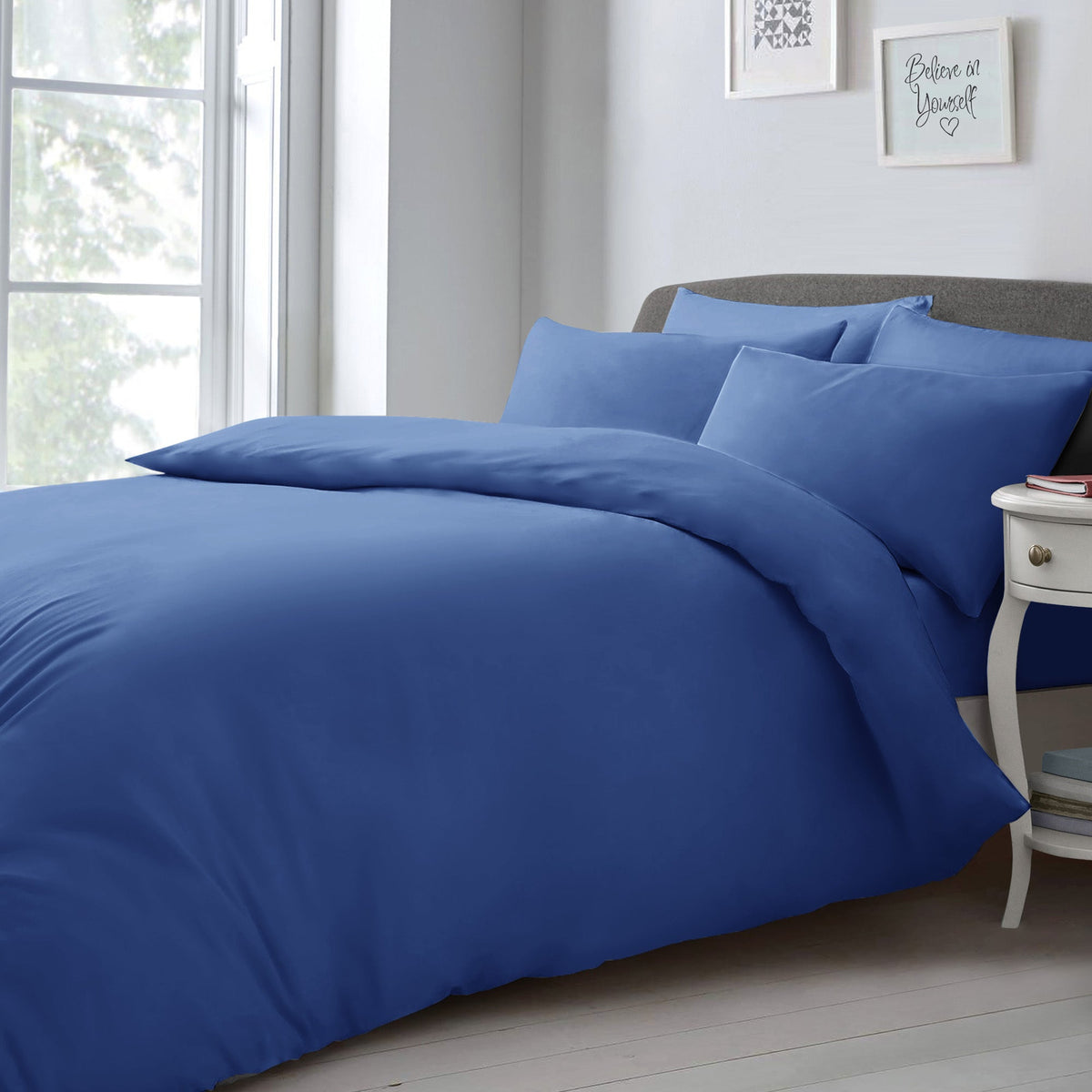 Velosso Microfibre Plain Duvet Cover & Pillowcase Set