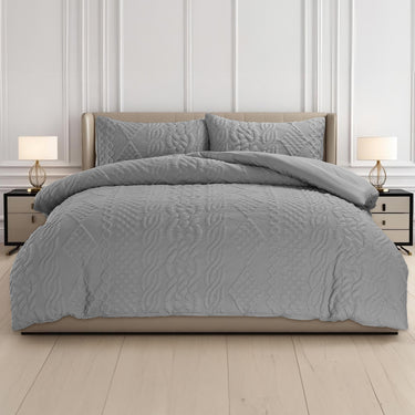 Quilted Knit Pinsonic Duvet Cover and Pillwocase Set