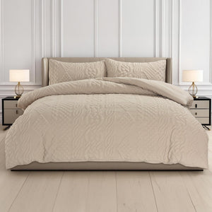 Velosso Quilted Knit Pinsonic Duvet Cover And Pillowcase Set