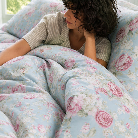 Florelle Rosewood Cottage Duvet Cover and Pillowcase Set