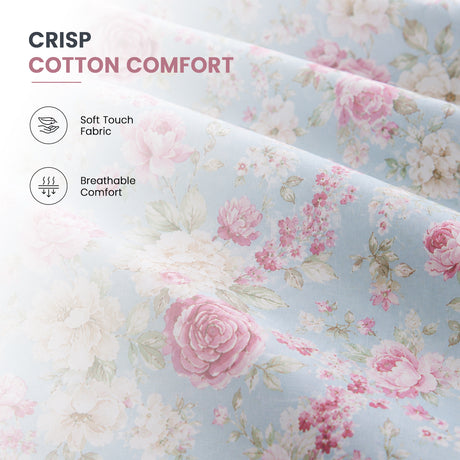 Florelle Rosewood Cottage Duvet Cover and Pillowcase Set