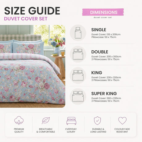 Florelle Rosewood Cottage Duvet Cover and Pillowcase Set