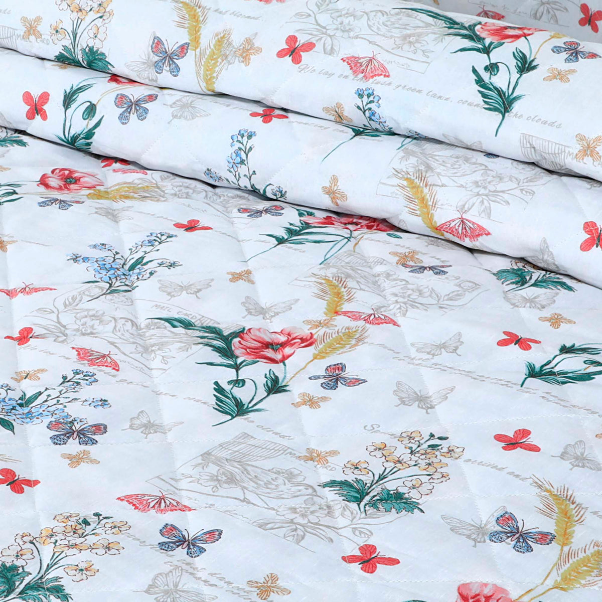 Velosso Sacramento Floral Printed Quilted Bedspread Set