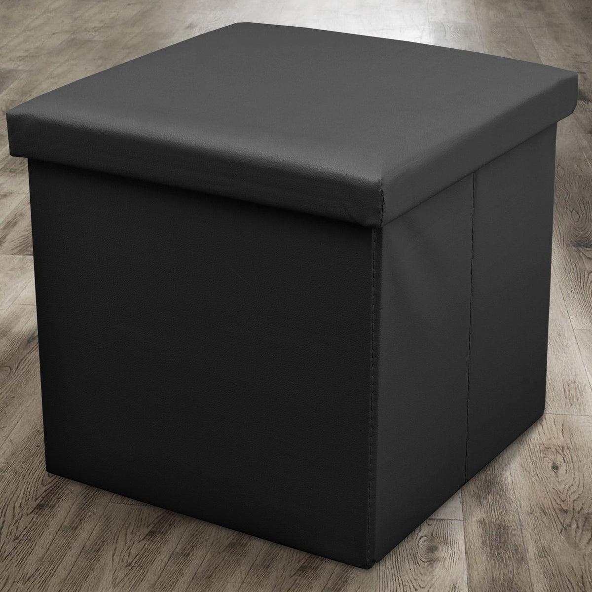 Home Republic Foldable Faux Leather Storage Ottoman