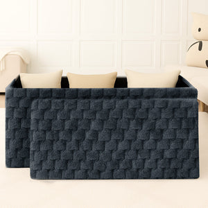 Home Republic Chunky Popcorn Faux Rabbit Fur Storage Ottoman