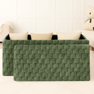 Home Republic Chunky Popcorn Faux Rabbit Fur Storage Ottoman