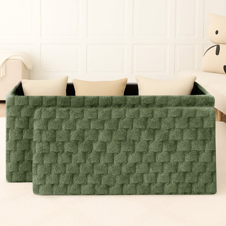 Home Republic Chunky Popcorn Faux Rabbit Fur Storage Ottoman