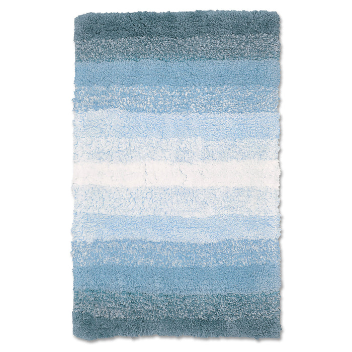 Superstripe Blue Bath Mat Anti-Slip Microfibre