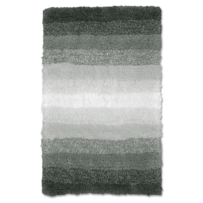 Superstripe Grey Bath Mat Anti-Slip Microfibre