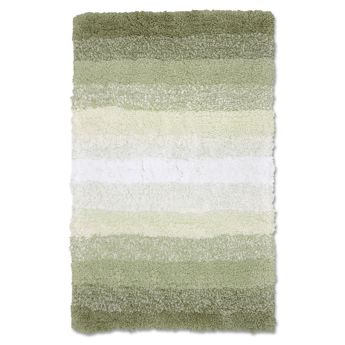 Superstripe Sage Bath Mat Anti-Slip Microfibre