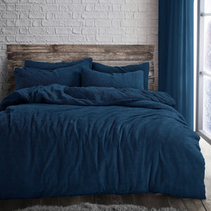 Velosso Plain Teddy Fleece Duvet Cover And Pillowcase Set