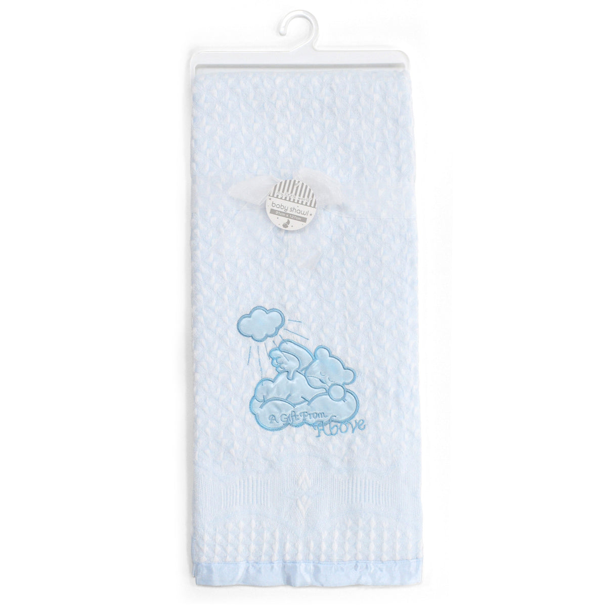 My Little World Teddy Bear Embroidered Baby Shawl