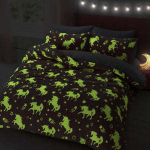 Velosso Glow In The Dark Cosy Unicorn Duvet Cover & Pillowcase Set