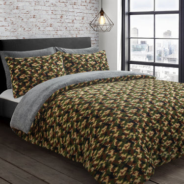Camouflage Teddy Duvet Cover & Pillowcase Set
