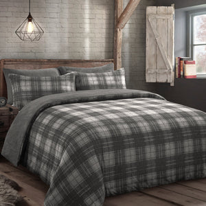 Velosso Check Teddy Duvet Cover & Pillowcase Set
